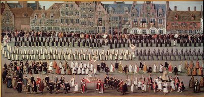 Der Ommeganck in Brüssel 1615: Prozession von Notre Dame de Sablon, 1616 (Detail) von Denys van Alsloot